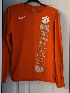 Clemson Tigers Nike Momentum Long Sleeve Athletic Cut Tee Shirt Med